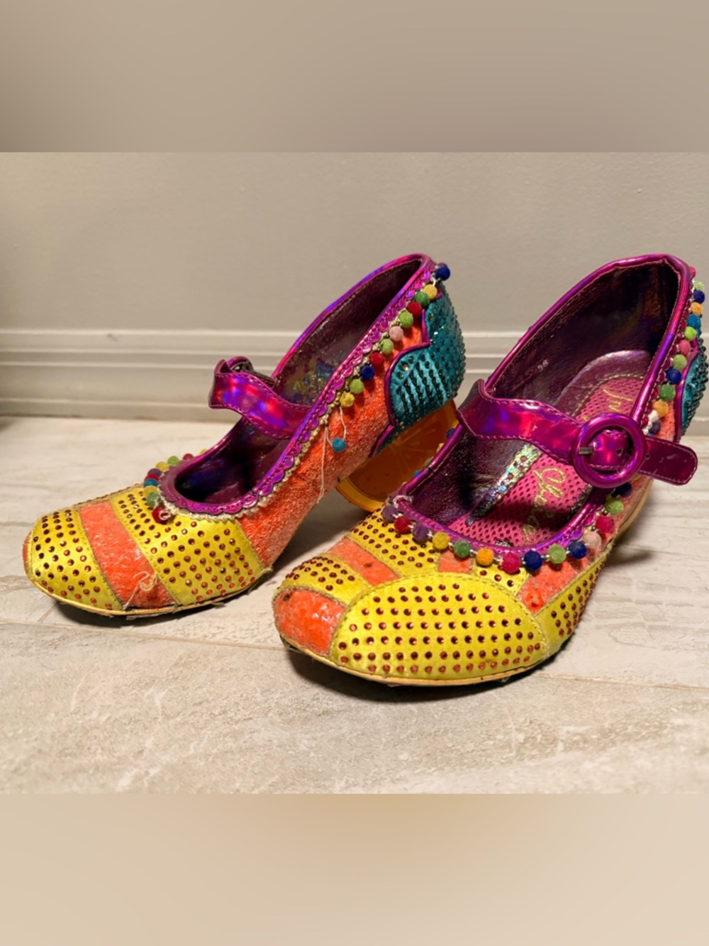 Irregular choice orange slice heels